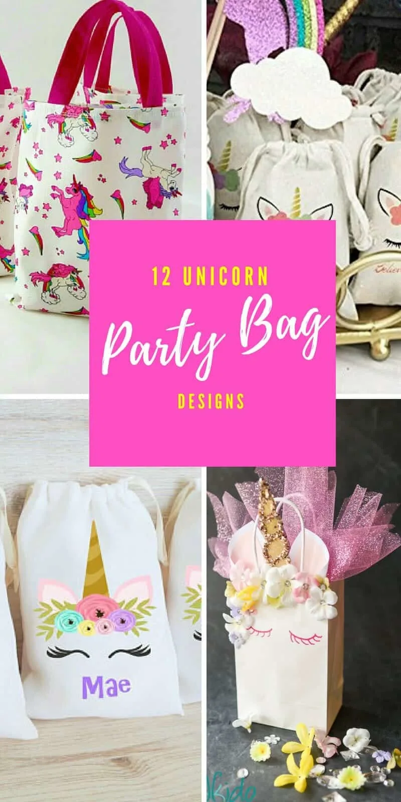 Unicorn Party Favors - 12 Unicorn Party Bags - Party with Unicorns