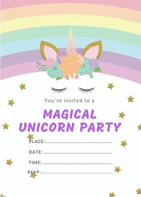 Unicorn Birthday Invitations Free Printable Party With Unicorns