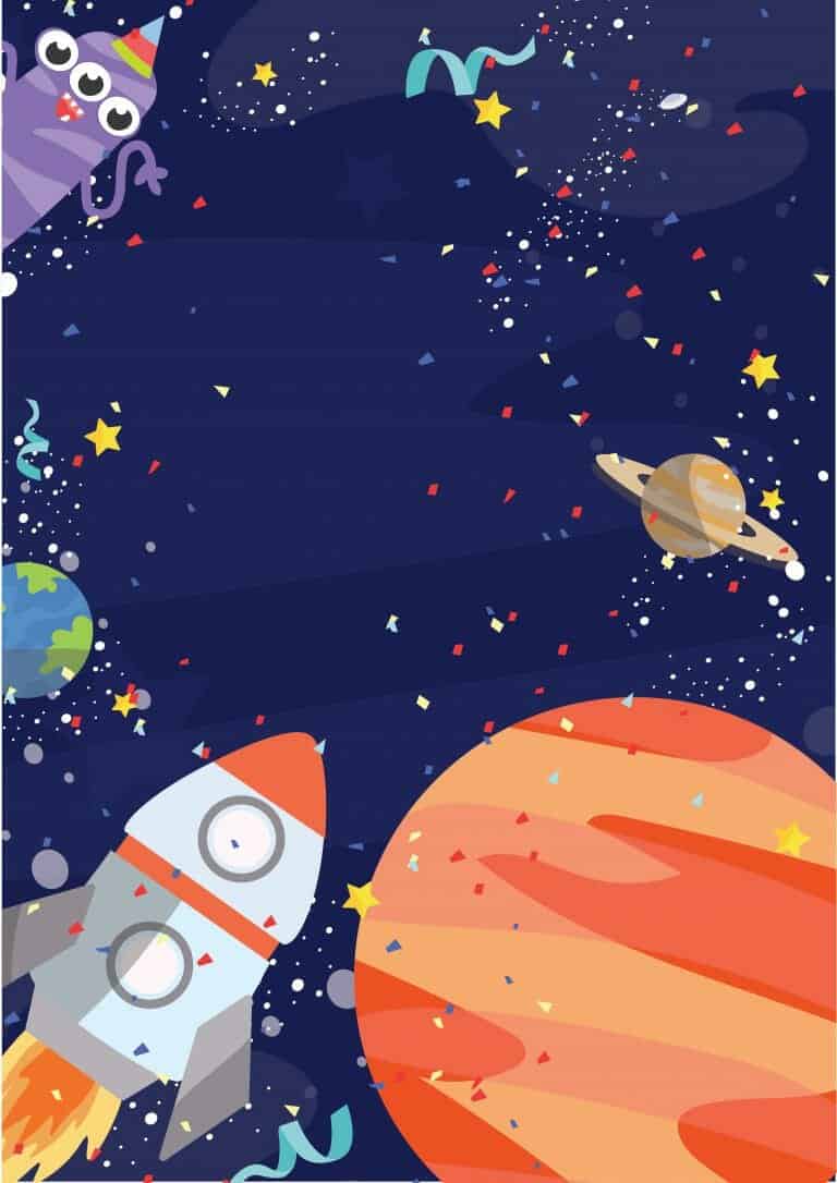 Outer Space Birthday Party - Free Invitations - Party with Unicorns