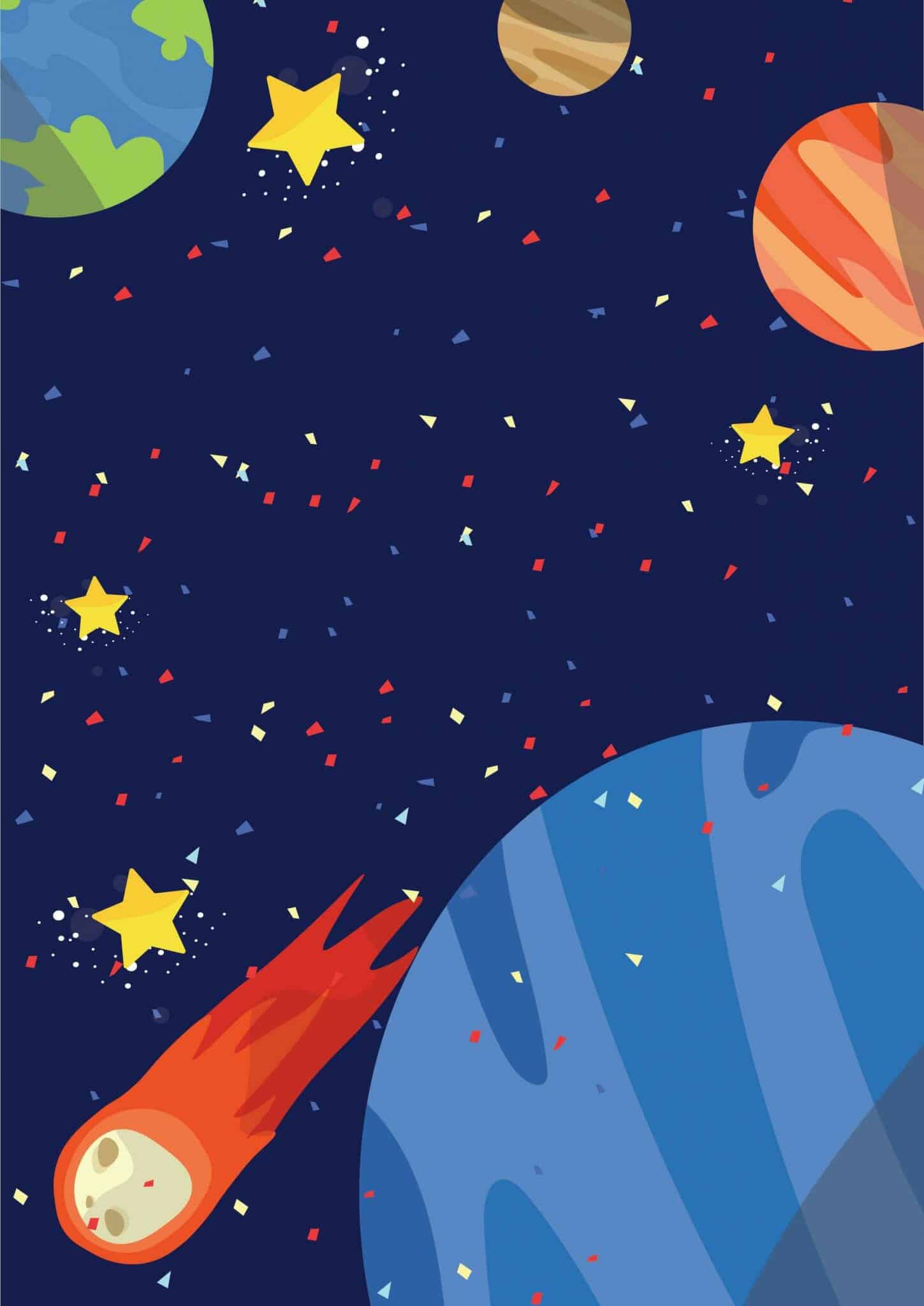 Space Themed Printables Invitations Template