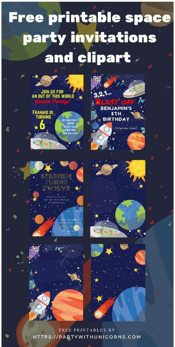 solar system birthday invite