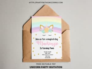 Unicorn Birthday Invitations