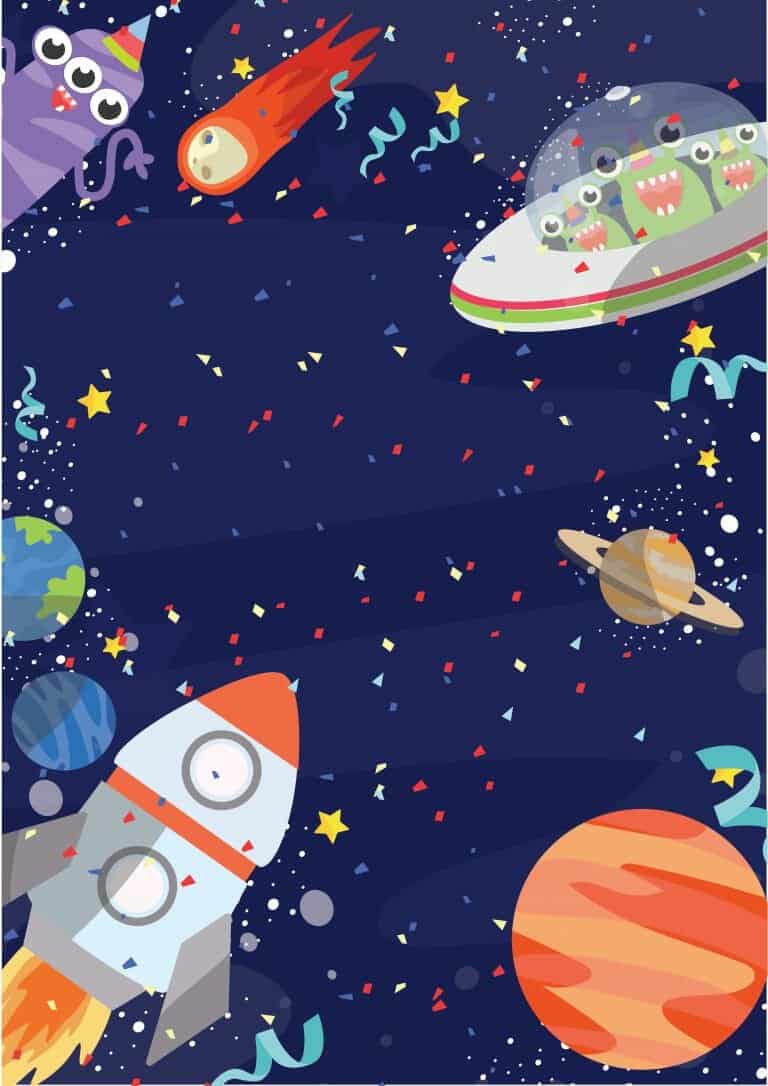 Outer Space Birthday Party - Free Invitations - Party with Unicorns