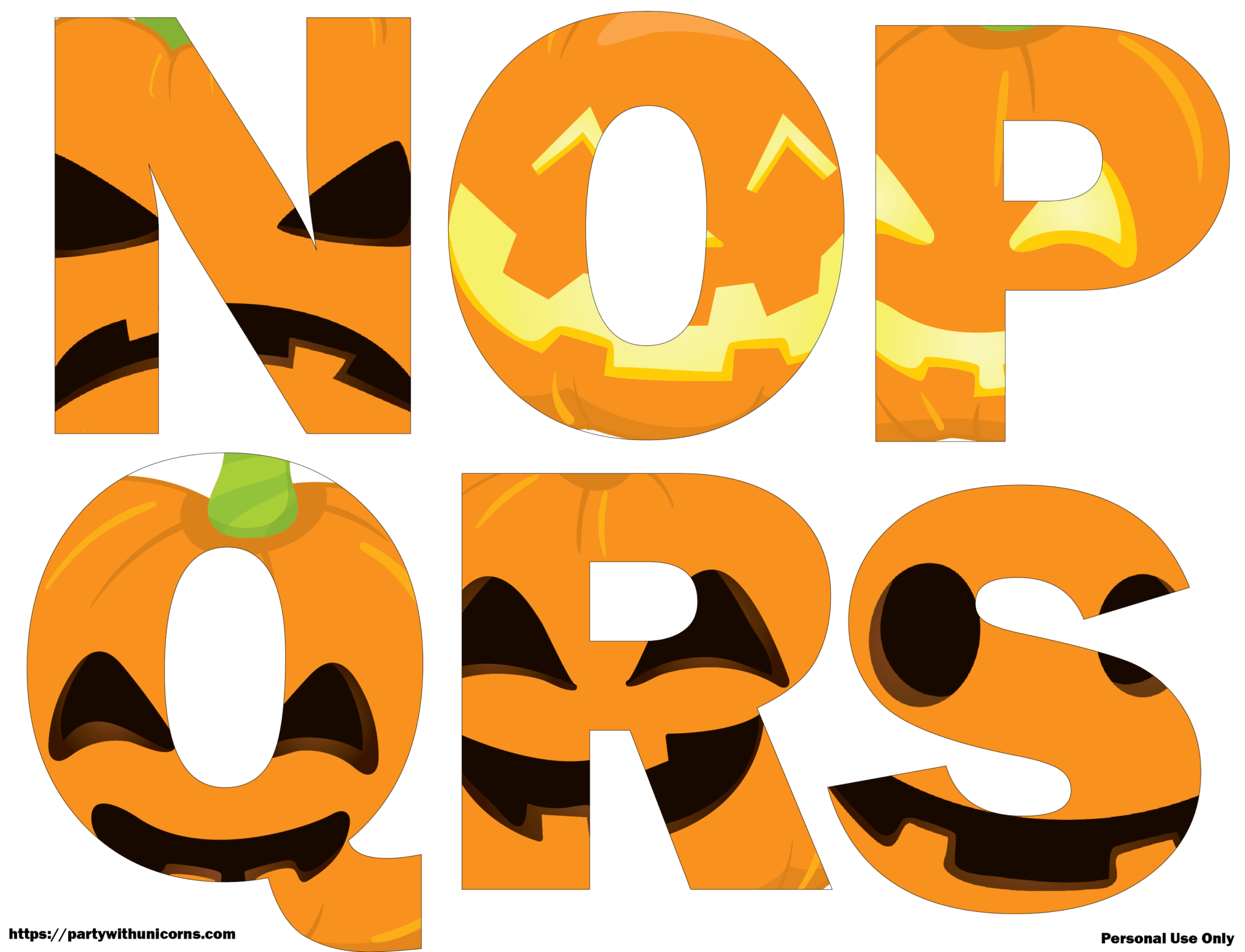 Download Free Halloween Letters Printable Jack O Lantern Faces PSD Mockup Template