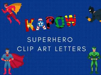 superhero alphabet letters party with unicorns