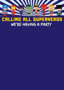 Superhero Printable Birthday Party Invitations