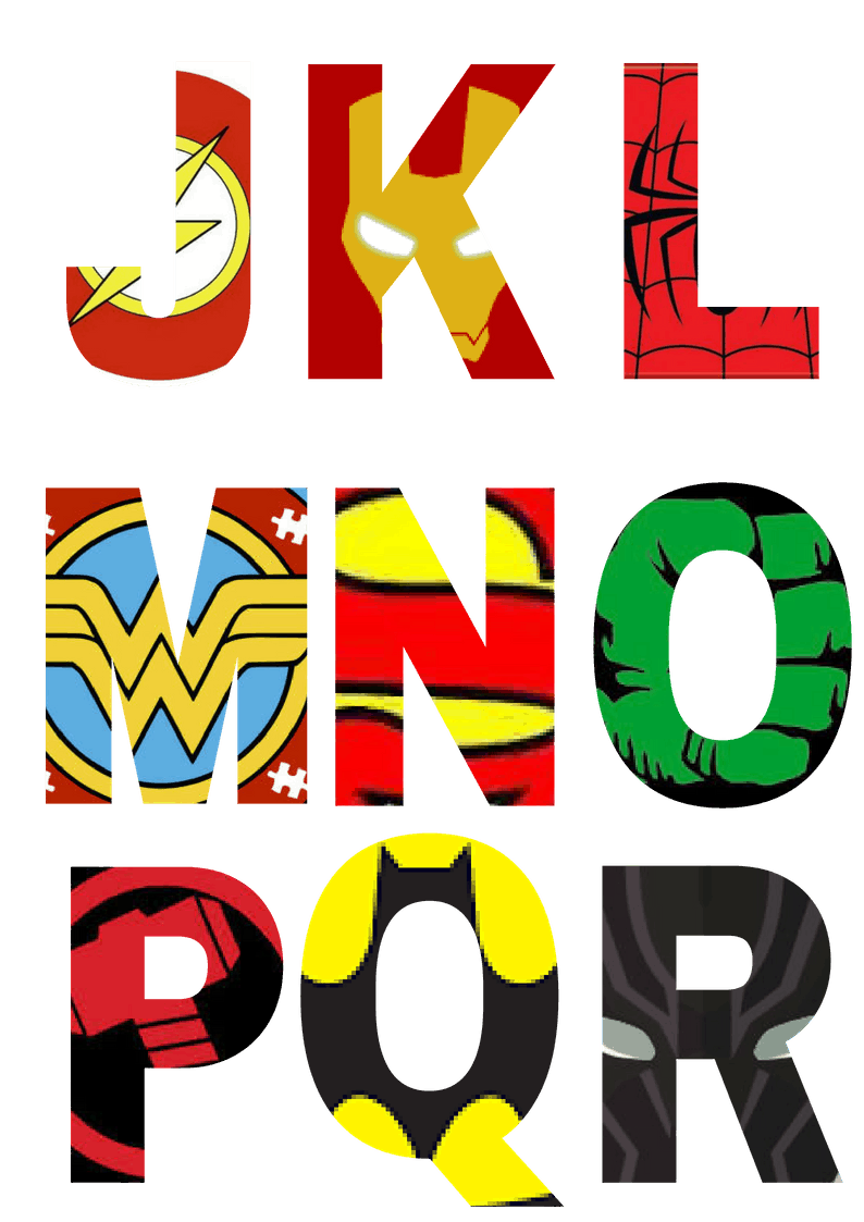 superhero alphabet letters party with unicorns