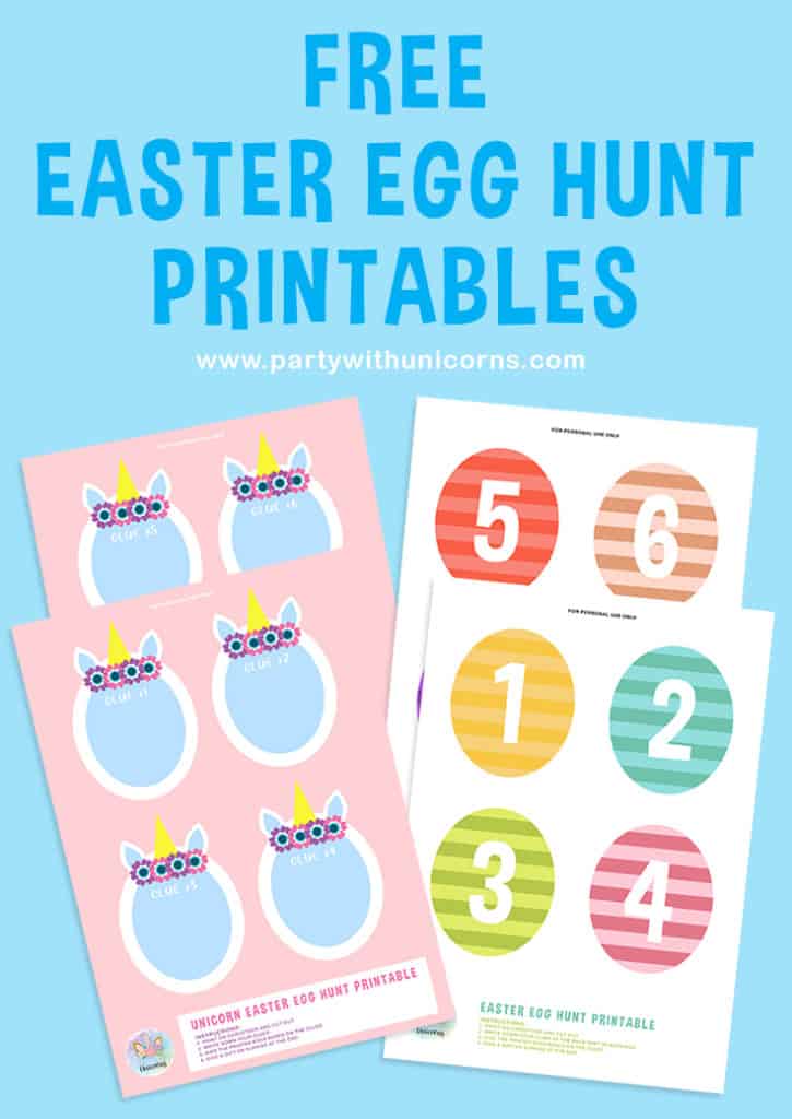 Easter Egg Hunt Printables Party with Unicorns