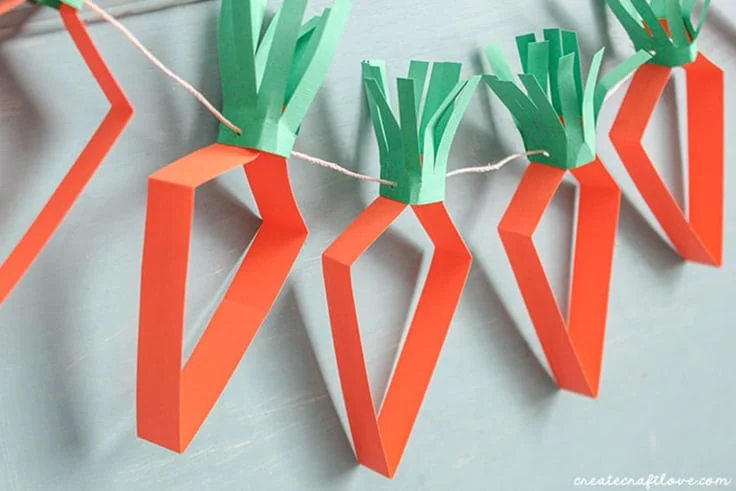 Easter Paper Carrot Garland