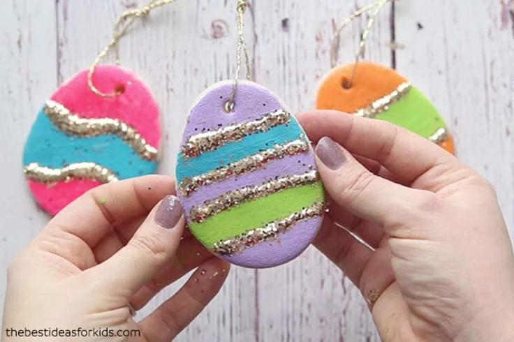 Salt Dough Easter Eggs Ornament