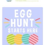 classic easter egg hunt start sign