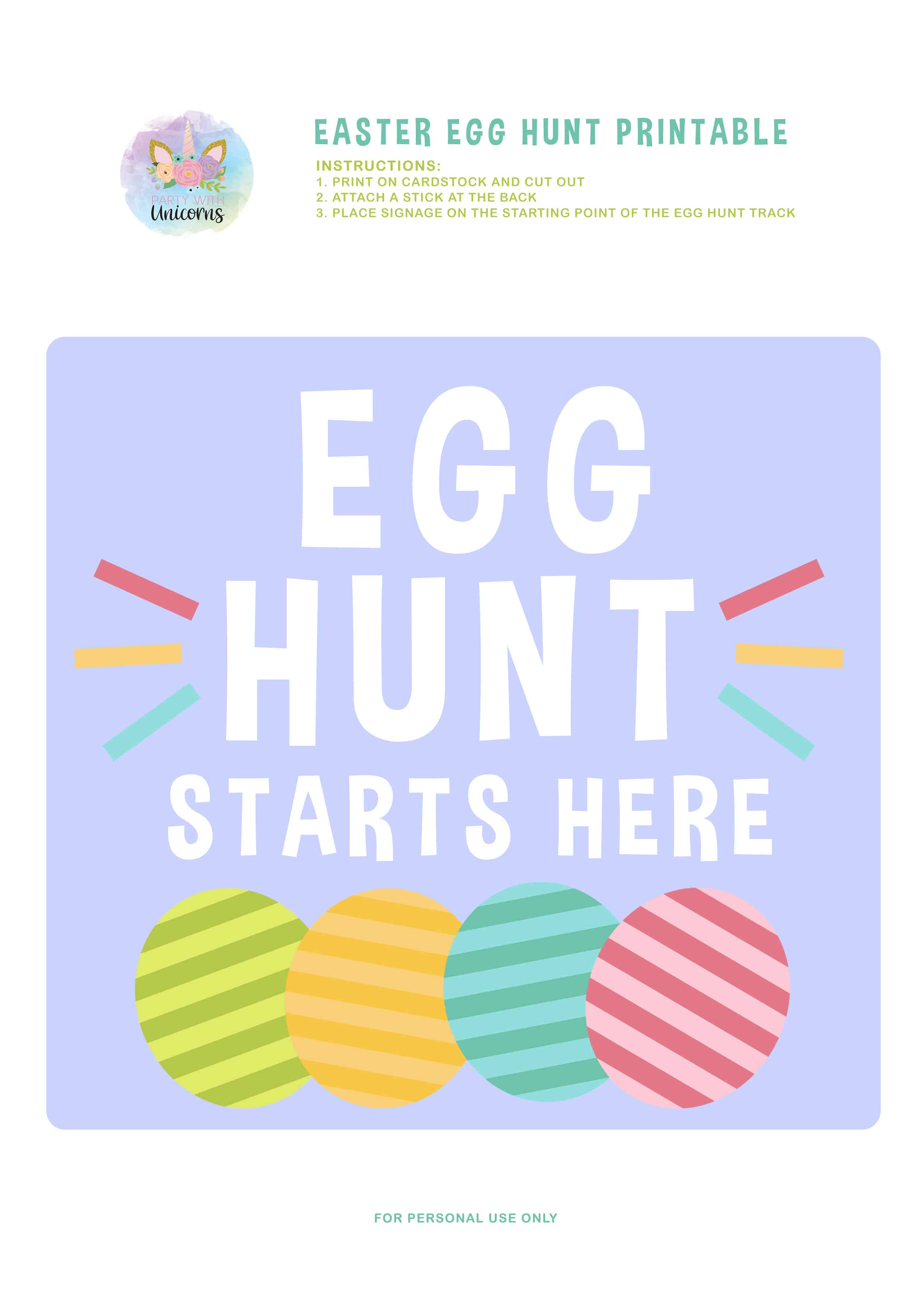 classic easter egg hunt start sign