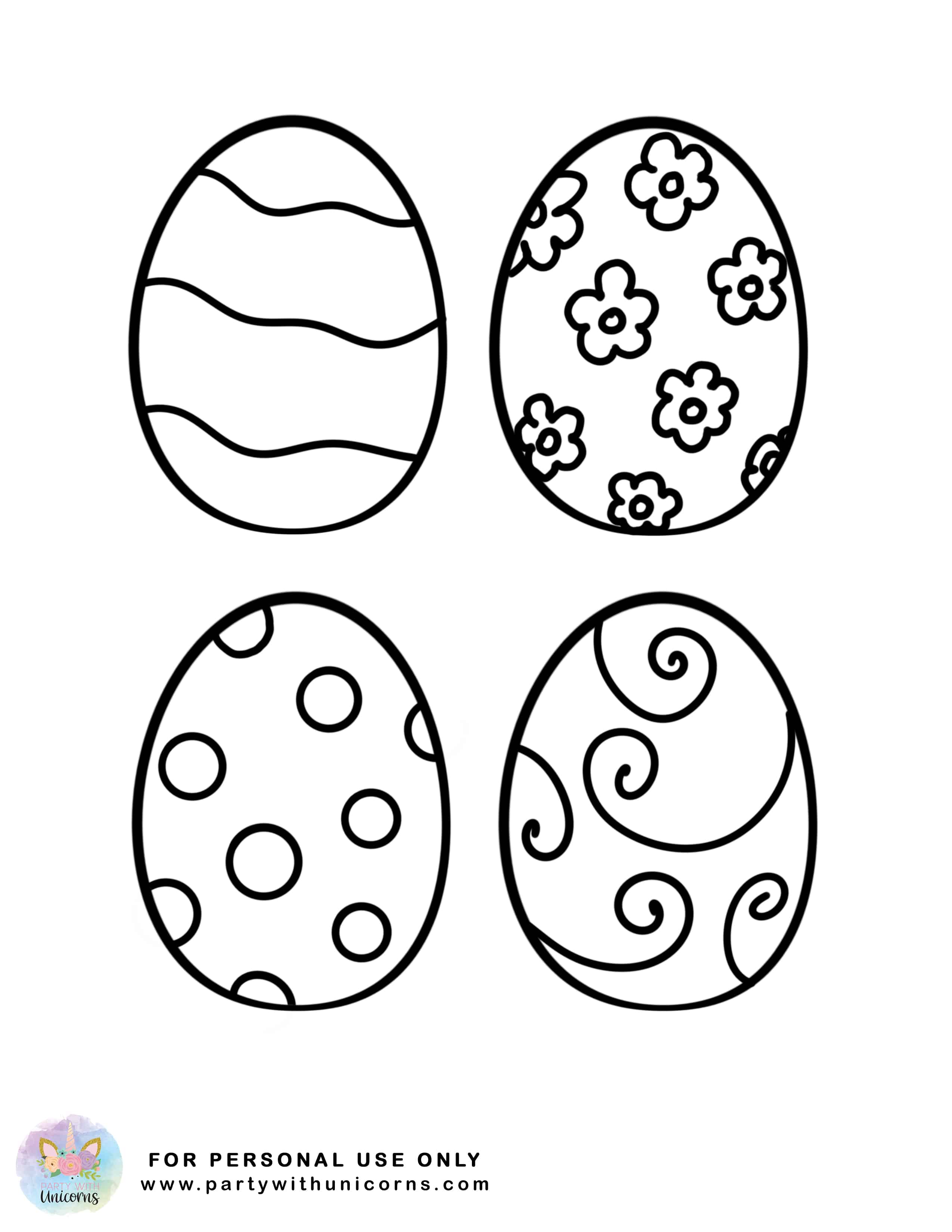 Easter Coloring Sheets - Free Download - Party with Unicorns
