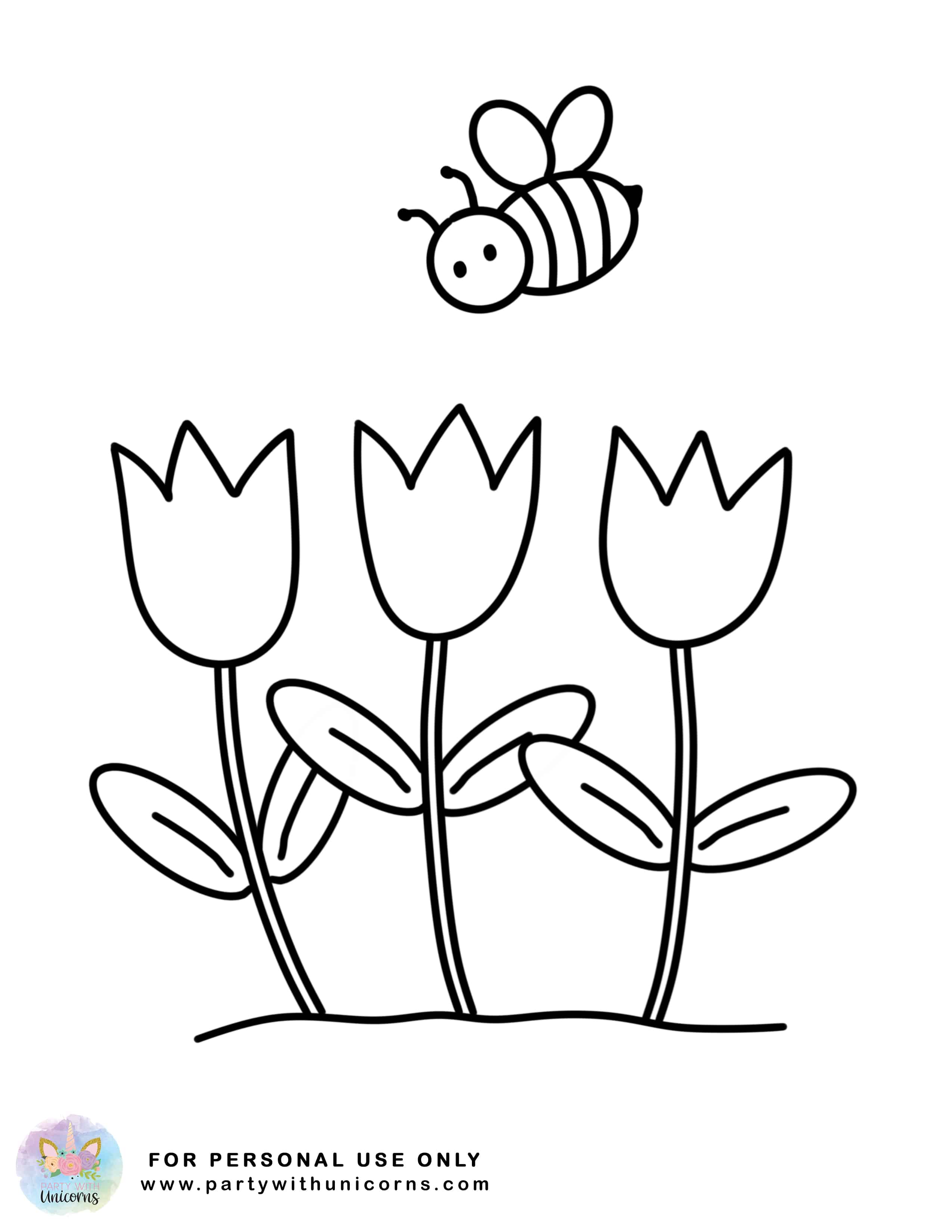 Spring Coloring pages bee