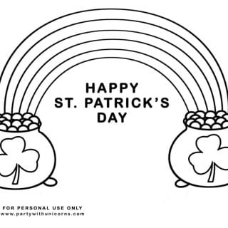 St Patrick Day Coloring Sheets - Party with Unicorns