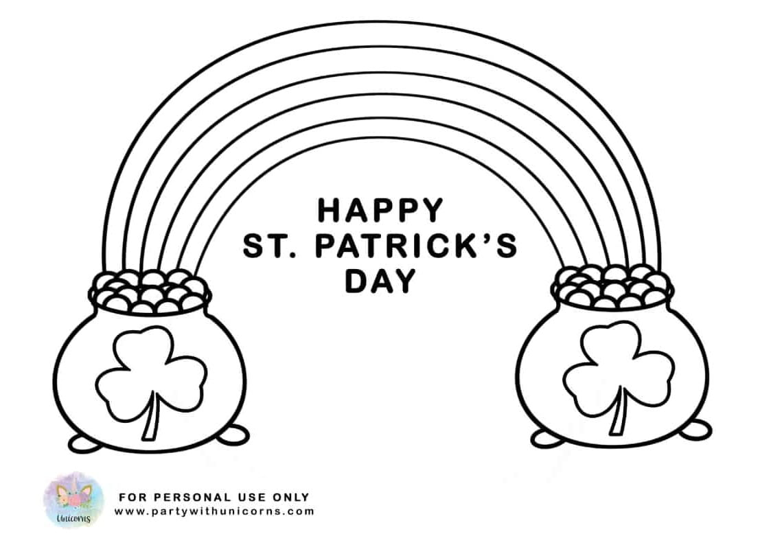 St Patrick Day Coloring Sheets - Party with Unicorns