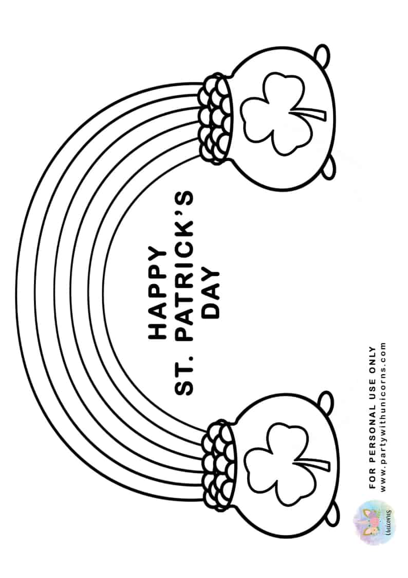 St Patrick Day Coloring Sheets - Party With Unicorns