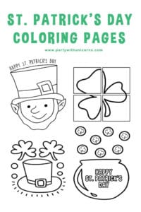 St Patrick Day Coloring Sheets - Party with Unicorns