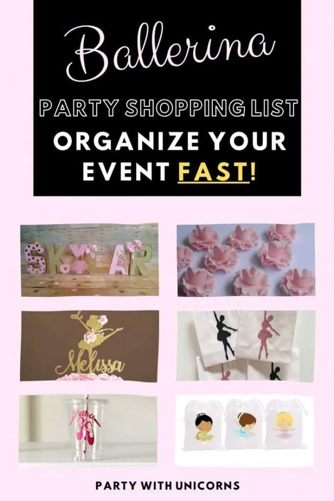 Ballerina Party Shopping List