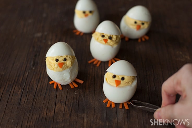 Easter Hatching Chick Deviled Eggs