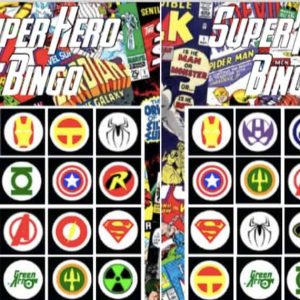 Superhero Bingo Cards