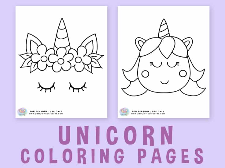 unicorn head coloring page