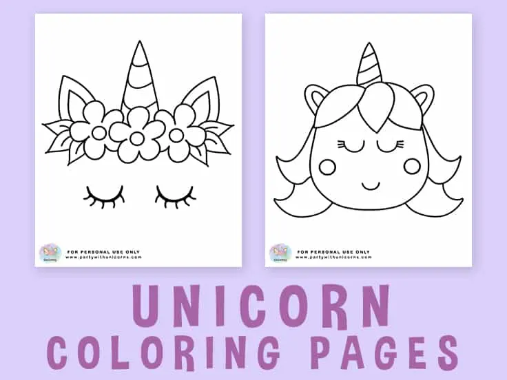 Unicorn Coloring Pages - Free Printable Coloring Book - Party with Unicorns