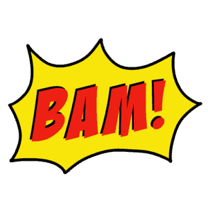 superhero action word clip art - bam