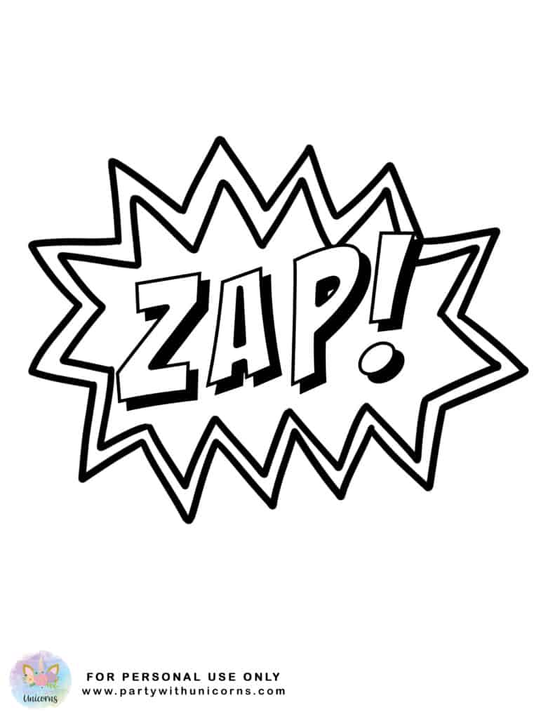 Superhero Coloring Pages - Superhero Actions - Party with Unicorns