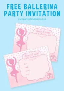 Ballerina Party Invitation Pinterest Tile