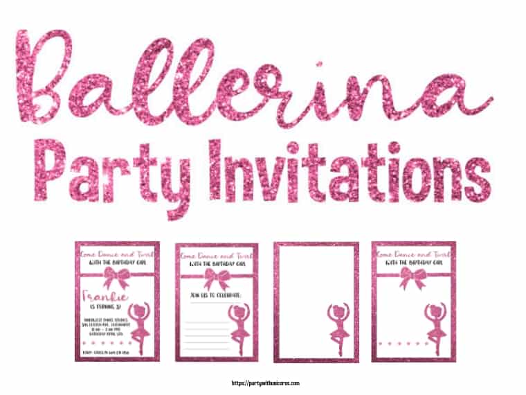 Editable Ballerina Invitation Ballerina Birthday Invitation Ballet Download Dance Party Invite Ballerina Template 4x6 5x7