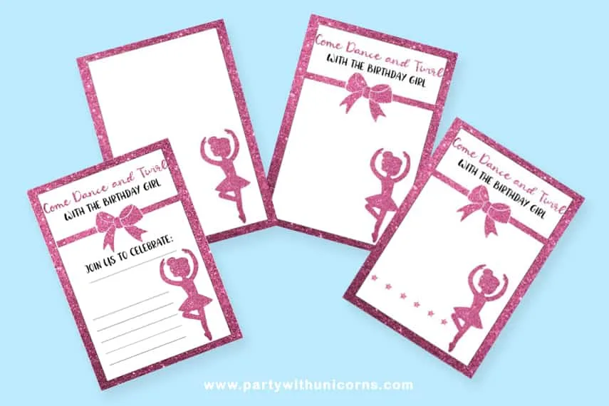 Ballerina Party Invitations