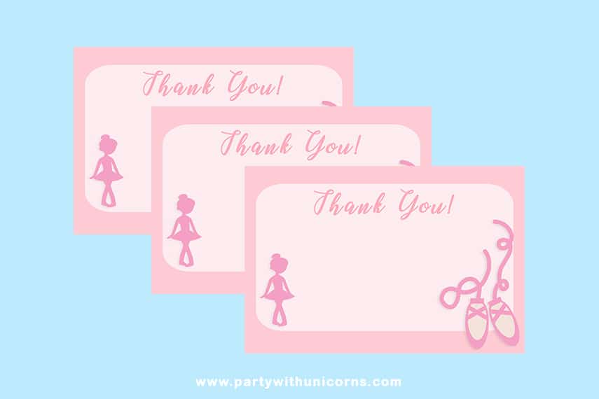 Ballerina Party Thank You Cards