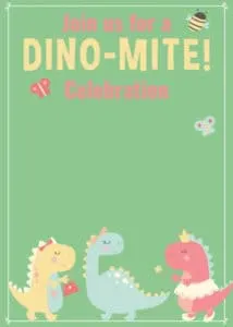 Girl Dino Invite
