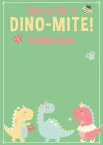 Girl Dino Invite