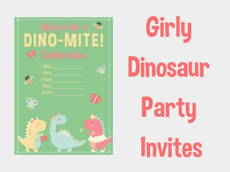 Girl Dinosaur Invites