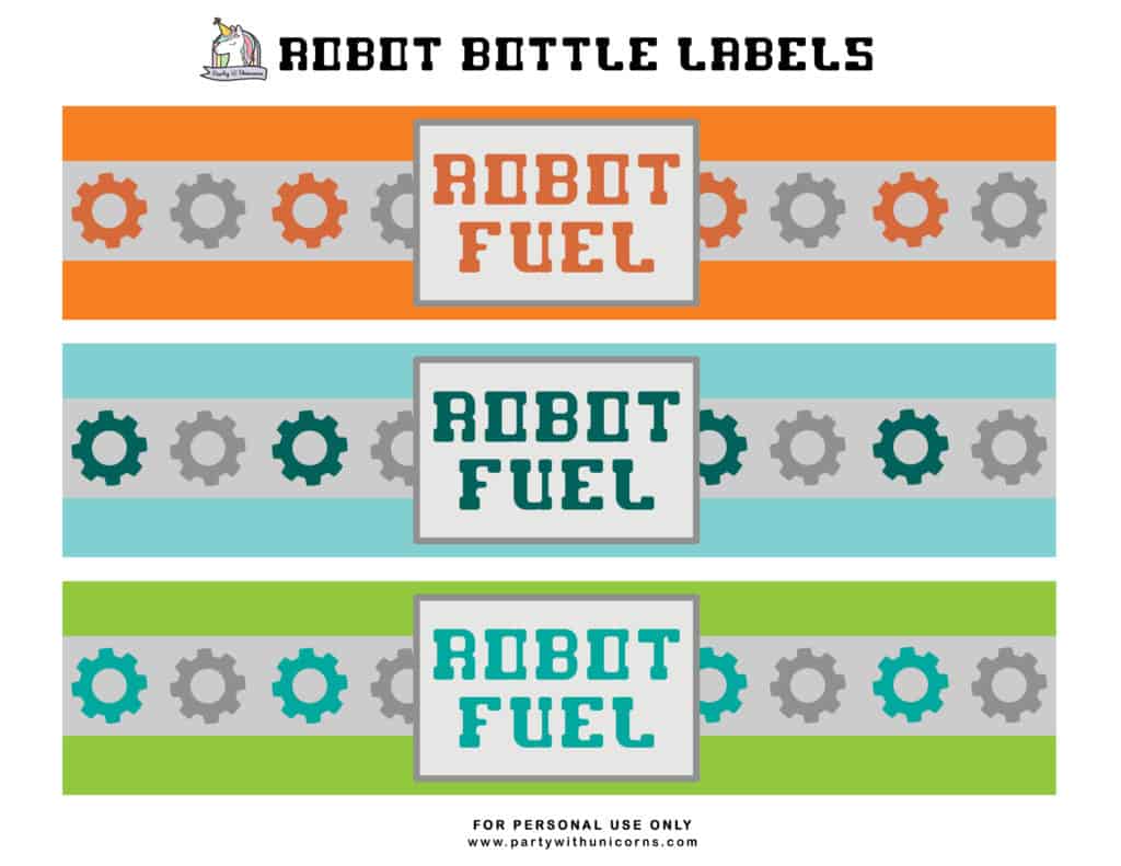 Robot Bottle Labels