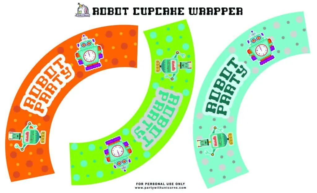 Robot Cupcake Wrapper