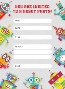 Robot Invitation Gray