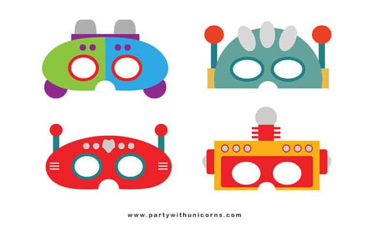 Free Robot Mask Printables Available For Download - Party with Unicorns