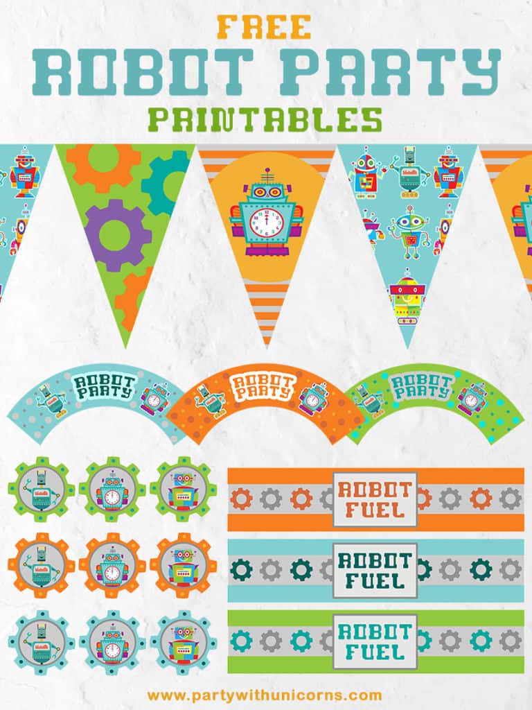 Robot Party Decorations Free Printables