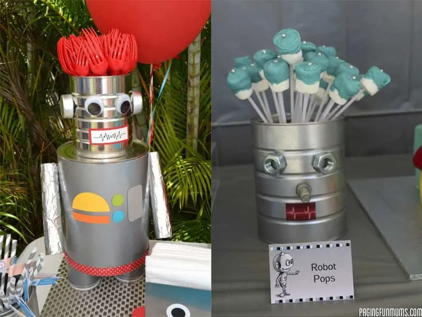 Robot Tin Cans Decor