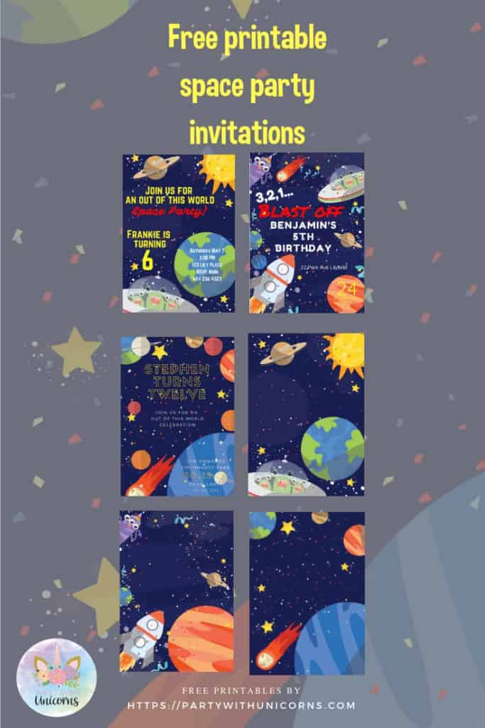 Space Party Invitations