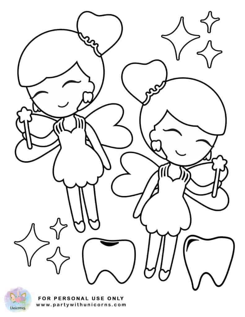 Free Printable Tooth Fairy Coloring Pages Printable Blog