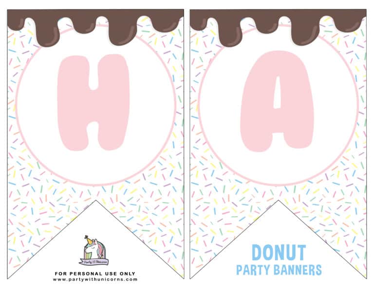 Donut Printables - Free Download - Party with Unicorns