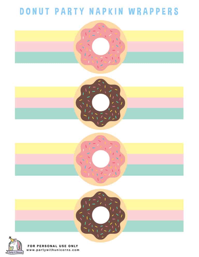 Donut Printables - Free Download - Party with Unicorns