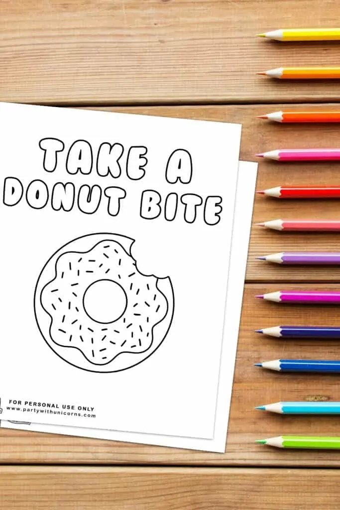 DONUT COLORING PAGES