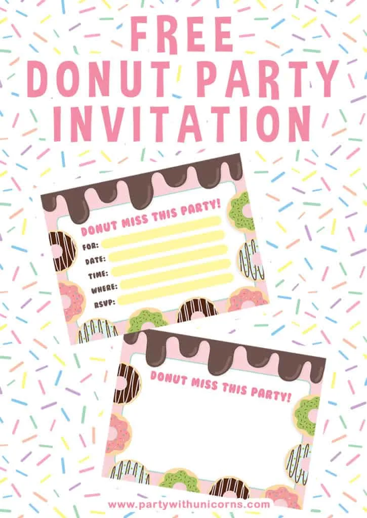 Donut Party Invitation Free Download