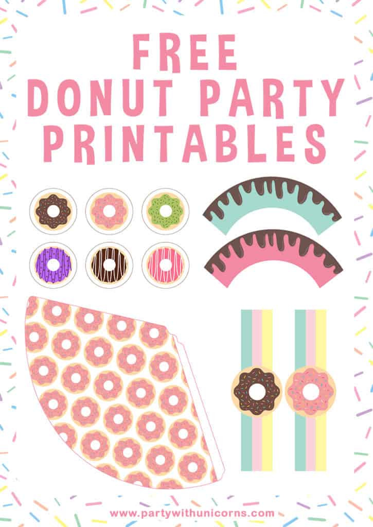 Donut Printables Free Download Party with Unicorns