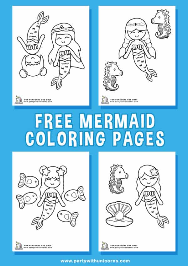 FREE Mermaid Printables (Placemat, Game, And Activity Sheets) - Party ...